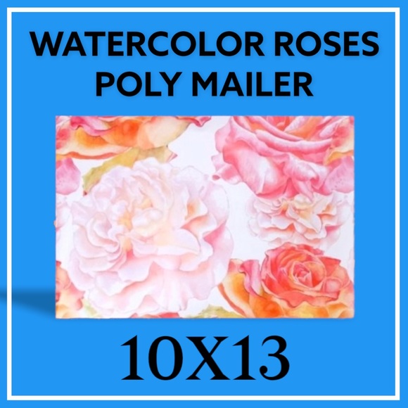 50 10X13 Poly Mailers Watercolor Roses PRICE IS FIRM - Picture 5 of 9